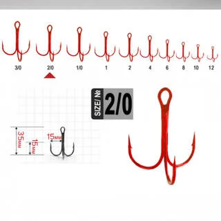 KH-11030R №2/0 Тройной крючок Fanatik