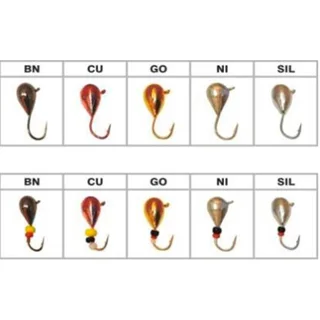 Крапля з вушком True Weight колір CU 2,5мм гачок Maruto (Вага: 0,28г) №1