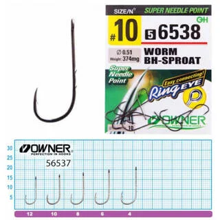 Гачки Owner Worm Bh-Round 56537 №4 (forged - ковані)