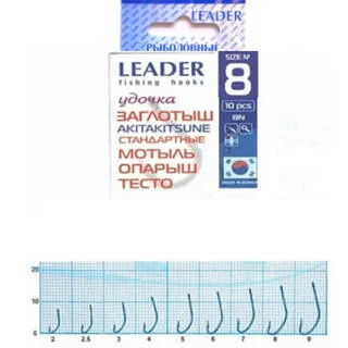 Крючок Leader Заглотишь AKITAKITSUNE TIN Размер: 4