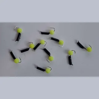 Мормишка вольфрамова ЯДРЕНИЙ ОЧОК d1.5мм ЖОВТИЙ НЕОН Вага: 0.40г