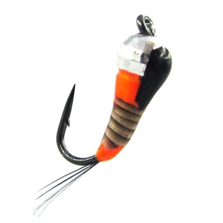 Мормишка вольфрамова Strike срібло Perdigon Orange (#12, вага: 0,5г) №4