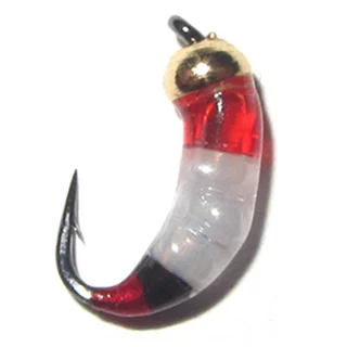 Мормишка латунна Strike Рубін white-red (#14, вага: 0,15г) №20