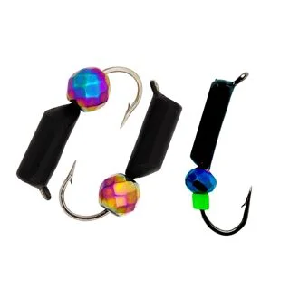 Мормишка вольфрамова Flagman "Стовбчик з діско шариком хамелеон" ушко d-2,4 вес-0,48г чор. нік. №36