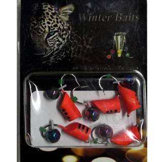 Мормишка Winter Baits Стовпчик зі спилом кольоровий з кристалом &quot;Хамелеон&quot; Ø 4 червоний Вага: 1.2 г №51