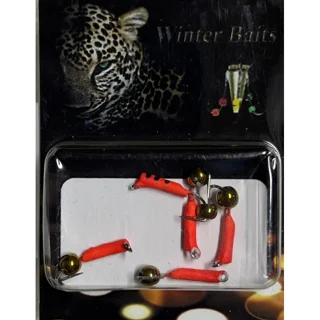 Мормишка Winter Baits Стовпчик зі спилом кольоровий з кулькою Ø 1,5 червоний Вага: 0.3 г №45