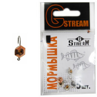 Мормишка свинцева GSTREAM ТИП 35 ШЕСТИГРАНИК + камінь 0.50 гр 6 мм (по штучно)