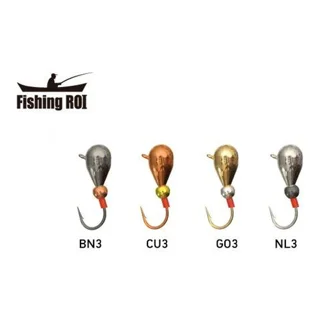 Мормишка вольфрамова Fishing ROI Крапля з вушком і кулькою 4mm D-BN3