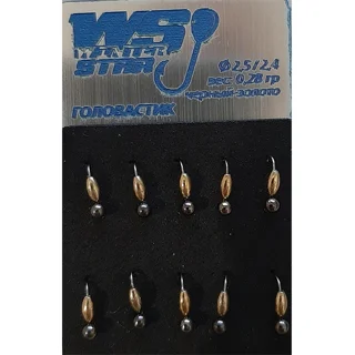 Мормишка вольфрамова Пуголовок 0,28 гр колір: чорний-золото №10