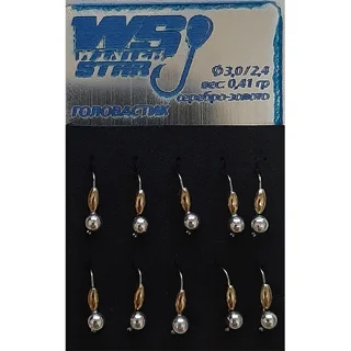 Мормишка вольфрамова Пуголовок 0,41 гр колір: срібло-золото №11