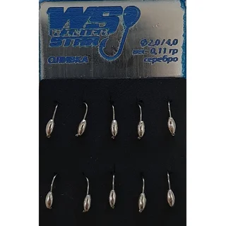 Мормишка вольфрамова Оливка 0,11 гр колір: срібло №30