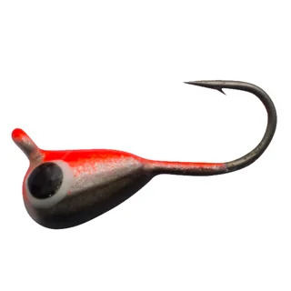 Мормишка вольфрамова Shark Крапля з вушком 0,267г диам. 2,5 мм гачок D18 к: красно-чорний №22