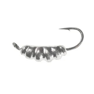 Мормишка вольфрамова Shark Опариш 0,1г диам. 1,0 мм гачок D18 гальваніка к:срібло №92