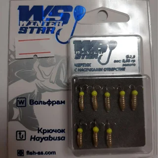 Мормишка вольфрамова Winter Star Чортик з насічками отвір D.2,9 мм 0,68 гр колір: золото