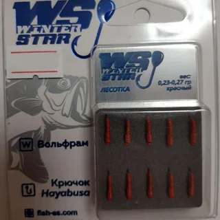 Мормишка вольфрамова Winter Star Лісотка 0,23-0,27 гр колір: червоний