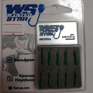 Мормишка вольфрамова Лісотка 0,46-0,53 гр колір: зелений №20