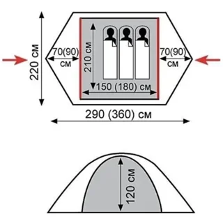 Намет Tramp Peak 3 (v2) green UTRT-026