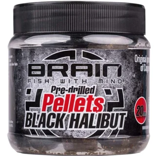 Пелети Brain Black Halibut Pre drilled 20mm 250g