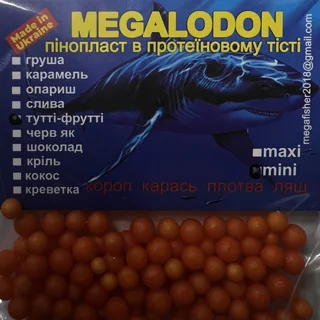 Пінопласт у протеїновому тісті MegaLodon maxi 6-9 мм Туті-фруті, шт