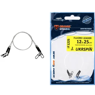 Повідець Ukrspin Orange Spinning Fluoro Sunline 20см 14кг(30lb)/0.6мм (2шт/уп)