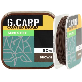 Повідковий матеріал в обплетенні GC G.Carp Coated Braid Semi Stiff 20м 35lb Brown