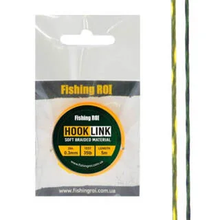 Повідковий Матеріал Fishing ROI Hard d=0,3мм, 35lb, 5м зелено-білий/жовтий