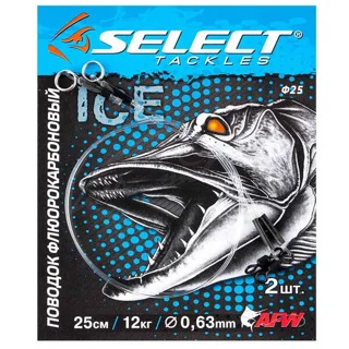 Повідець Select жерлиця флюорокарбон 40см 12кг (2шт/упак)