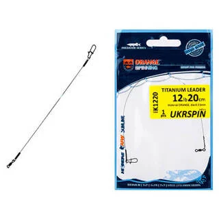 Поводок Ukrspin Orange Spinning титан с вертлюгом 12см 3кг(6lb)/0.2мм