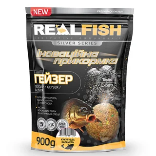 Real Fish  Рибальська прикормка "ГЕЙЗЕР" кукурудза-карамель