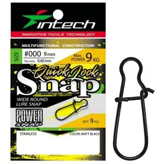 Застежка Intech Quick lock Snap Matt black (9 шт) #00