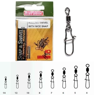 ROLLING SWIVEL WITH NICE SNAP 14 N / 10 шт. -  (Ni - дуже світлі)