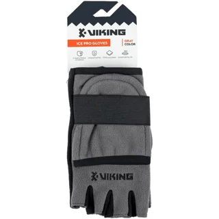 Перчатки Viking Fishing Ice Pro Gloves L (fleece) 5 cut finger+cover Grey-graphite