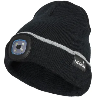 Шапка в'язана Norfin DISCOVERY LED (100% акрил, знімний ліхтарик) р.XL