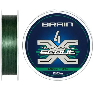 Шнур Brain Scout 4X 150m (deep green) 0.183mm 11.9kg