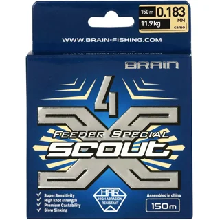 Шнур Brain Scout 4X 150m (camo) 0.205mm 14.6kg