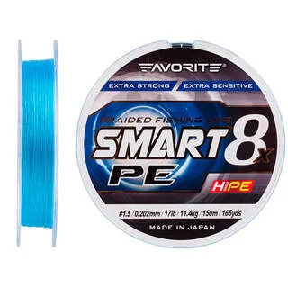 Шнур Favorite Smart PE 8x 150м (sky blue) #1.5/0.202mm 17lb/11.4kg