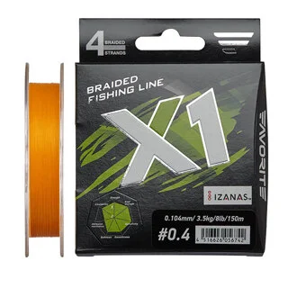 Шнур Favorite X1 PE 4x 150m (orange) #0.4/0.104mm 8lb/3.5kg