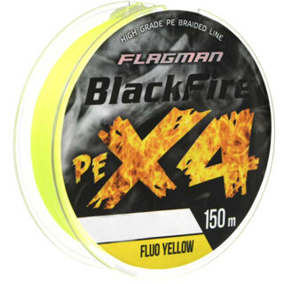 Шнур Flagman BlackFire PE X-4 150м 0.08мм Fluo Yellow