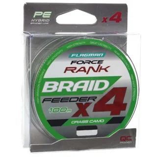 Шнур Flagman Force Rank Feeder Braid Х4 Grass Camo 100м 0.20мм/12.8 кг