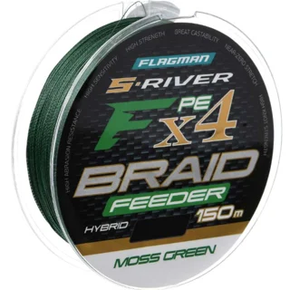 Flagman Шнур S-River PE Braid Hybrid F4 Feeder Moss Green 150m 0,18mm