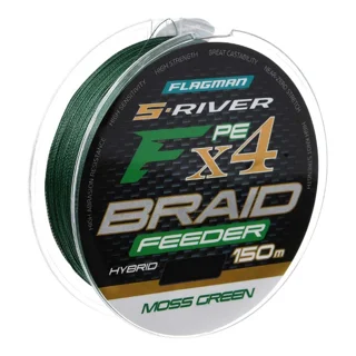 Шнур Flagman S-River PE Braid Hybrid F4 Feeder 150м Moss Green 0.10мм