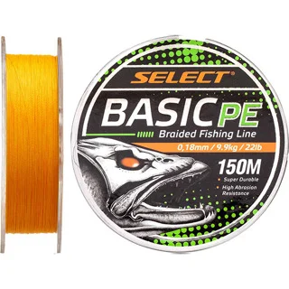 Шнур Select Basic PE 150m (оранж.) 0.18 мм 22LB/9.9 kg