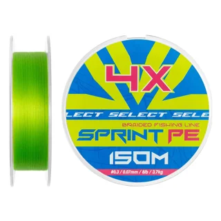 Шнур Select Sprint PE 4X Light Green 150m #0.3/0.07mm 8lb/3.7kg