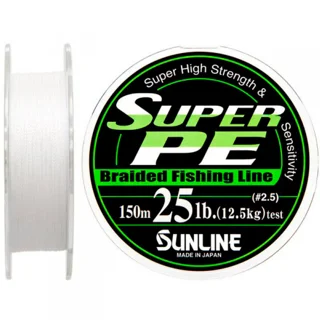 Шнур Sunline Super PE 150м (білий) 0.26мм 25LB/12.5кг