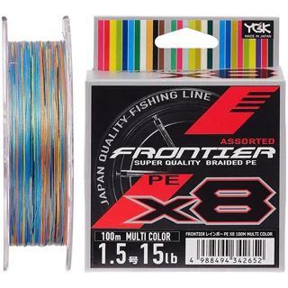 Шнур YGK Frontier X8 100m (Multicolor) #1.5/0.205mm 15lb/6.8kg