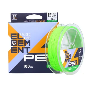 Шнур Zeox Element PE X4 100м Fluo Green #1.2
