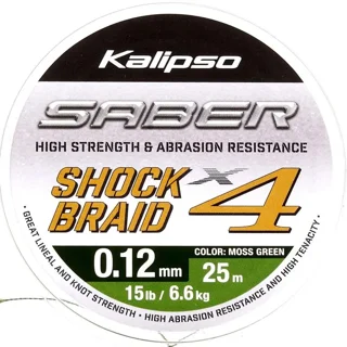 Шок лидер Kalipso Saber Shock Braid X4 MG 25m 0.12mm