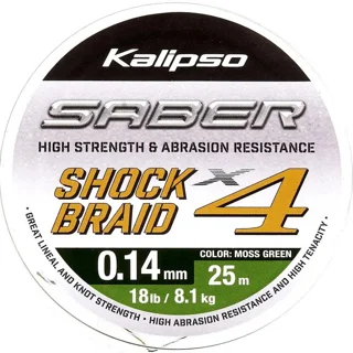Шок лідер Kalipso Saber Shock Braid X4 MG 25m 0.14mm