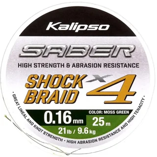 Шок лидер Kalipso Saber Shock Braid X4 MG 25m 0.16mm