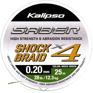 Шок лидер Kalipso Saber Shock Braid X4 MG 25m 0.20mm
